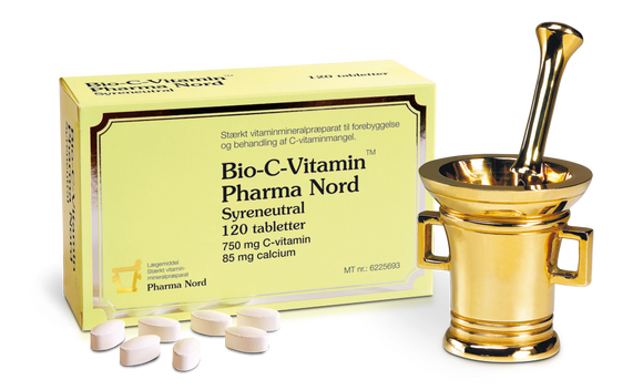 En æske Bio-C syreneutral Vitamin fra Pharma Nord