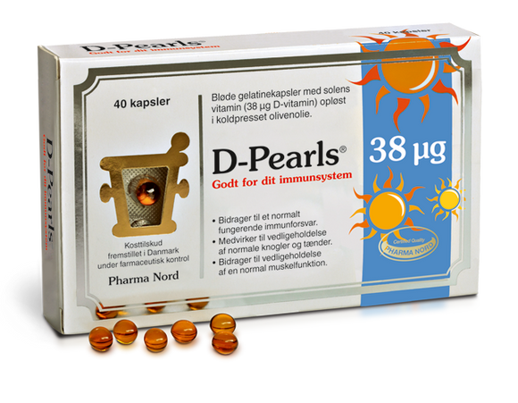 En æske D-Pearls i 38 mcg fra Pharma Nord
