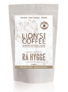 Forsiden af en pose Filter kaffe med Lions Mane fra Gaia Trade Nordic