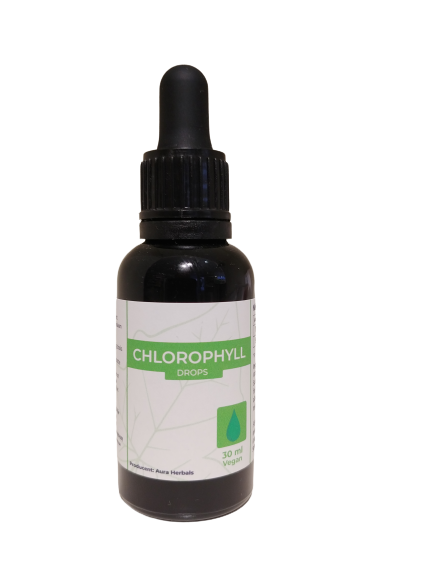 En flaske Chlorophyll dråber fra Lime Pharma