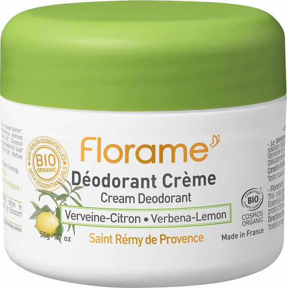 En 50 ml bøtte Verbena-Lemon cream Deodorant fra Florame