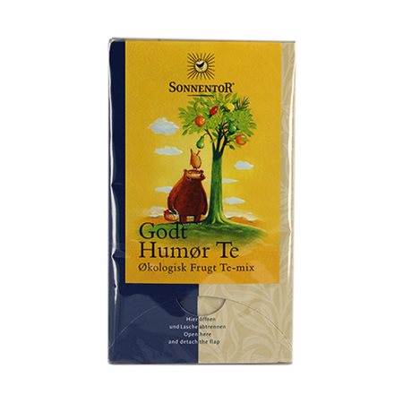 En æske med 18 breve Økologisk Godt Humør te fra Sonnentor