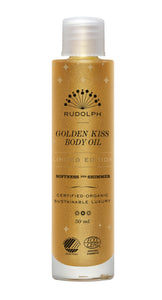 En 50 ml flaske Golden Kiss Body Oil fra Rudolph Care
