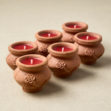 Handmade Terracotta Beeswax Candle - Megah Box of 6 Rose - Bivokslys