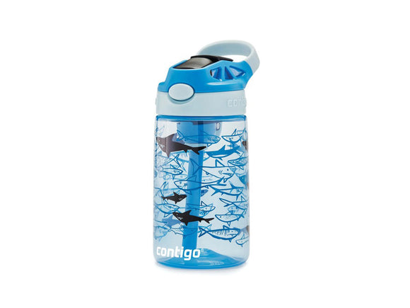 1 flaske Contigo Kids Easy Clean Blue Sharks, 420ml - AUTOSPOUT™