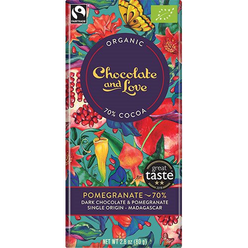 Chokolade Pomegranate 70%- 80gram