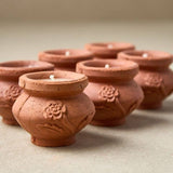 Handmade Terracotta Beeswax Candle - Megah Box of 6 Rose - Bivokslys