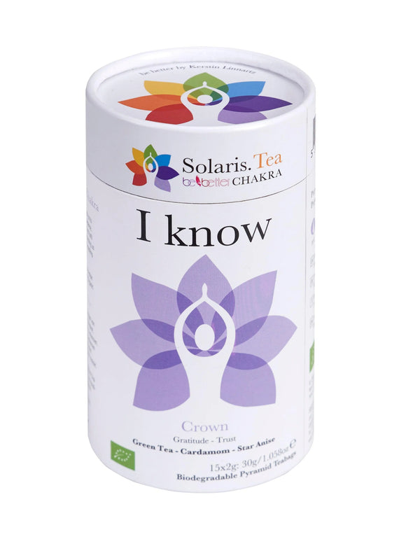 En 30 g bøtte med I know te fra Solaris