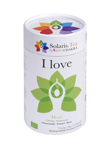 En 30 g bøtte med I love te fra Solaris