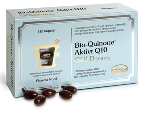 En æske Bio-Quinone aktivt Q10 Gold fra Pharma Nord