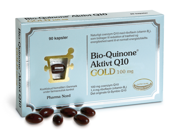 En æske Bio-Quinone Aktivt Q10 Gold fra Pharma Nord