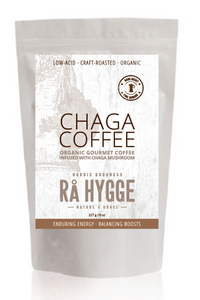 Forsiden af en pose Espresso kaffe med Chaga fra Gaia Trade Nordic
