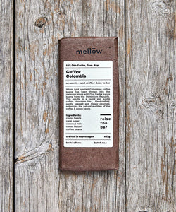 En 53 g bar med Columbia Coffee fra Mellow Chocolate