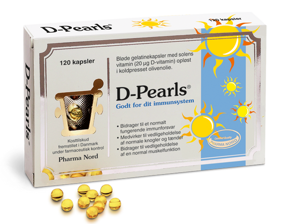 En æske D-Pearls i 20 mcg fra Pharma Nord