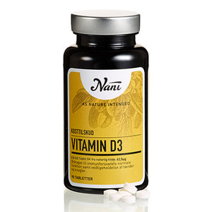 Forsiden af en bøtte Food State vitamin D3 fra Nani