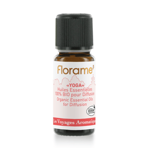 En flaske Yoga æterisk olie blend fra Florame