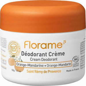 En 50 ml bøtte Orange-Mandarin cream deo fra Florame