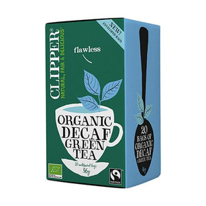 En æske Økologisk Koffeinfri grøn te fra Clipper