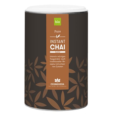 En bøtte Økologisk Instant Chai Latte fra Cosmoveda