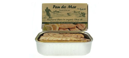 En 120 g dåse Makrel i olivenolie fra Pan do Mar