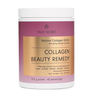 En 315 g beholder med Collagen med Beauty Remedies fra Vild Nord
