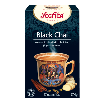En pakke med 17 br Økologisk Black Chai fra Yogi Tea