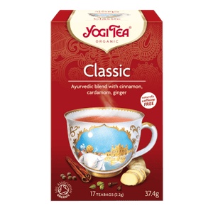 En æske med 17 br Økologisk Classic fra Yogi Tea