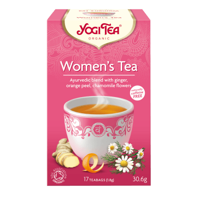 En æske med 17 breve Økologisk Women's te fra Yogi Tea